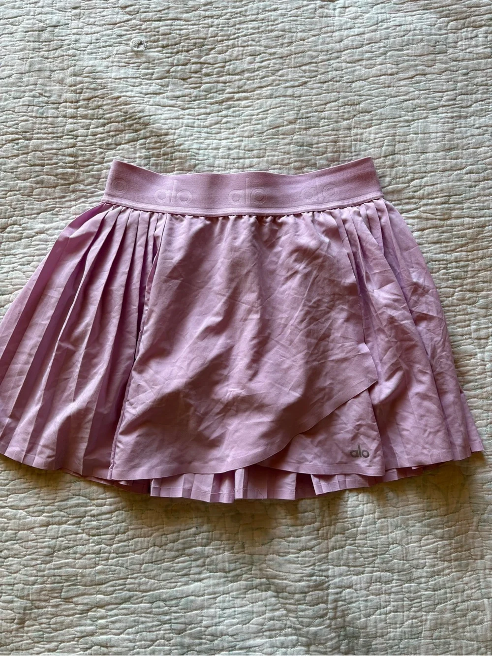 ALO Yoga Light Pink Pleated Skater Skirt